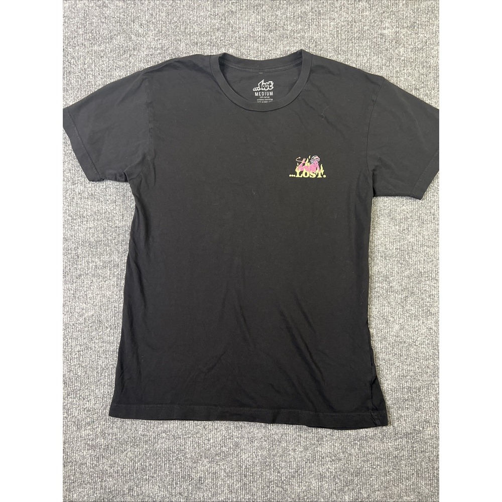 Lost Black Short Sleeve Tee with Small Colorful Logo
